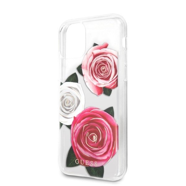 Guess GUHCN58ROSTRT iPhone 11 Pro transparent hardcase Flower